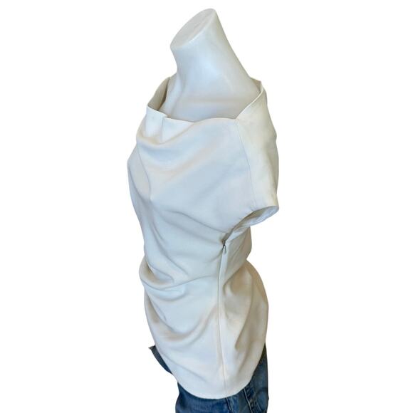 Proenza Schouler White Ruched Top Size 8 Career Off the Shoulder Designer $790 - Picture 6 of 11